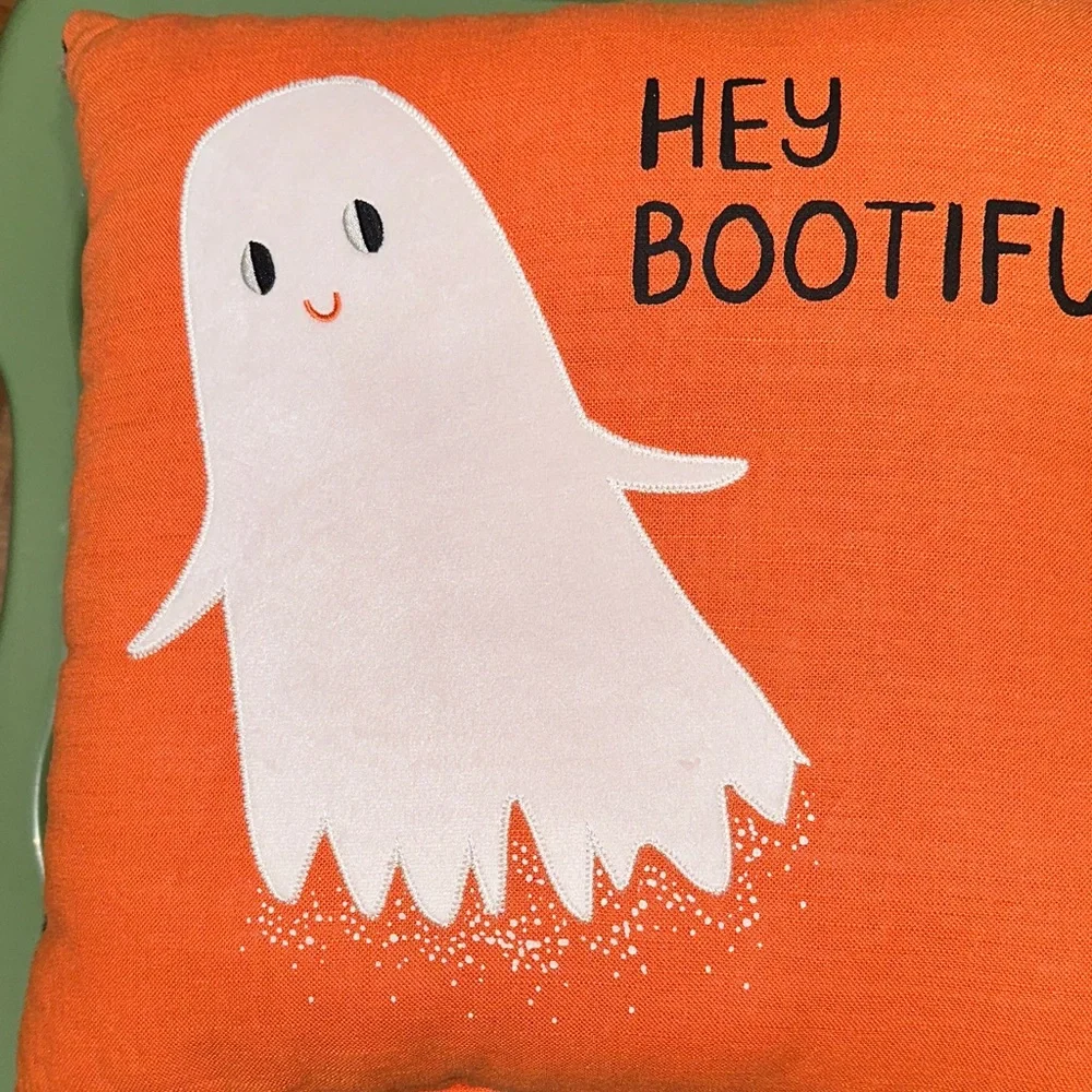 Orange Ghost Decorative Pillow